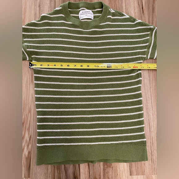 REI COOPERATIVE WALLACE WAFFLE GREEN CREAM WOMENS SWEATER PULLOVER SZ SMALL - Picture 6 of 7